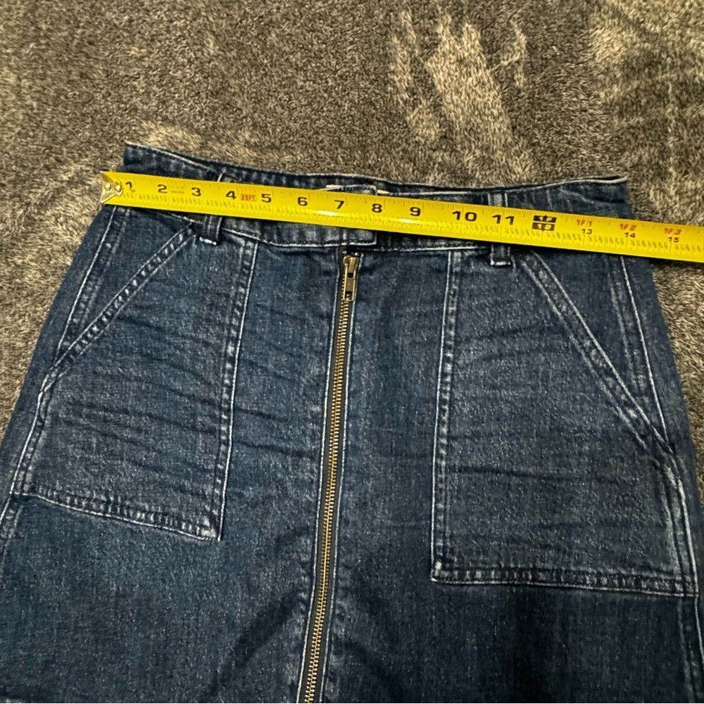 Madewell Dark Wash Zip Up Denim Mini Jean Skirt size 27 - Picture 4 of 5